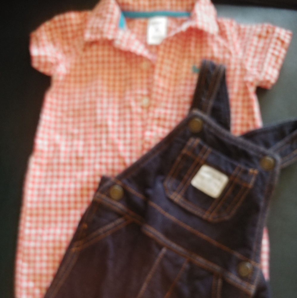 Baby Overalls and a carters onsie
